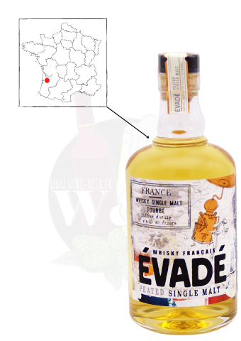 Whisky Français - Evadé Single Malt Tourbé W&B Sélection 2000100009420 :  Wine and Beer : cave à vin Ouistreham